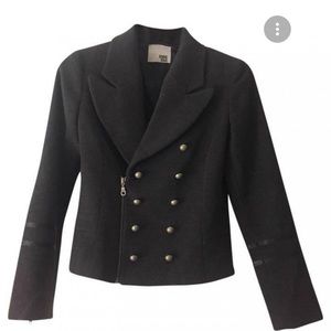 Anine Bing Crop Military Style Wool Jacket XS